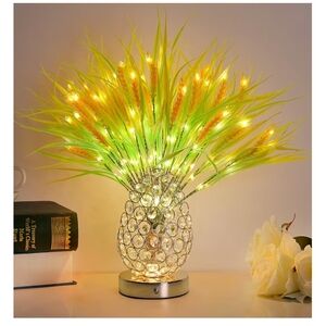 Crystal Pineapple LED Table Lamp with Green and Yellow Lights